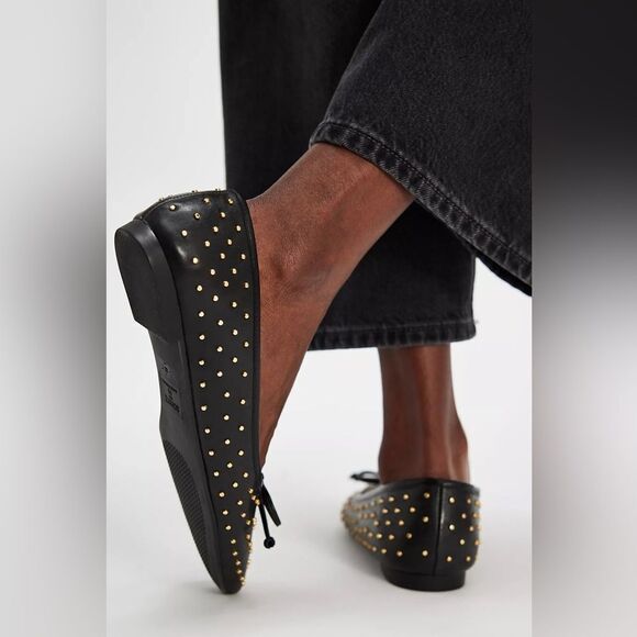 SCHUTZ ARISSA STUDDED BALLET FLAT BLACK 11 - Picture 3 of 4